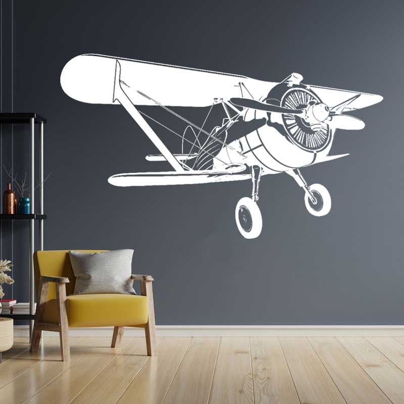 Airplane Retro Biplane Vinyl W - Home Decor Vinyl Flooring avis et prix