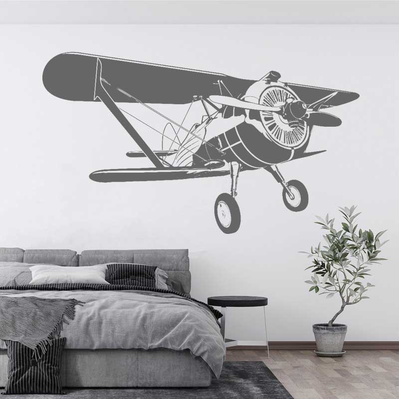 Airplane Retro Biplane Vinyl W - Home Decor Vinyl Flooring avis et prix
