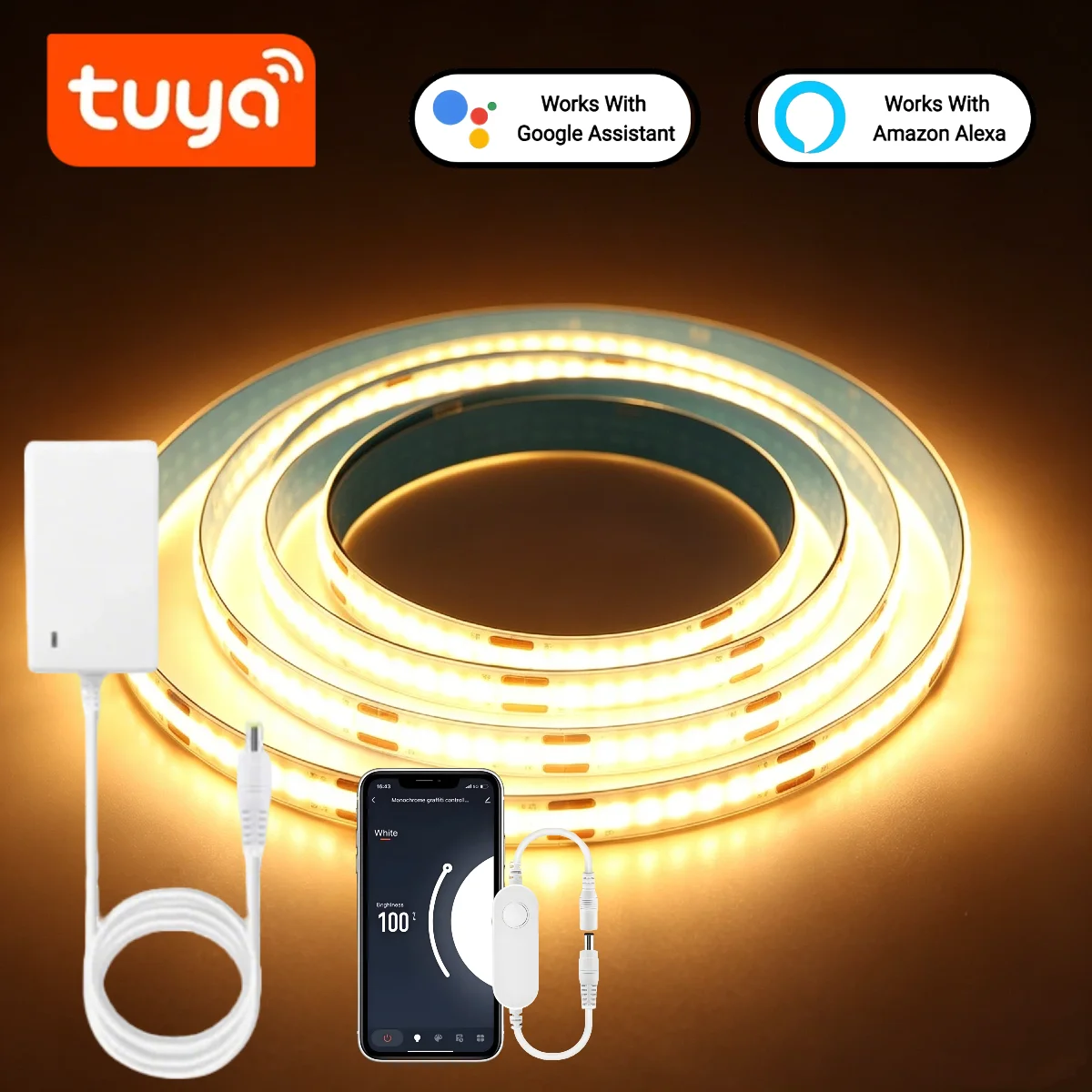 Tuya Smart COB LED Strip Light - Home Decor App Free avis et prix