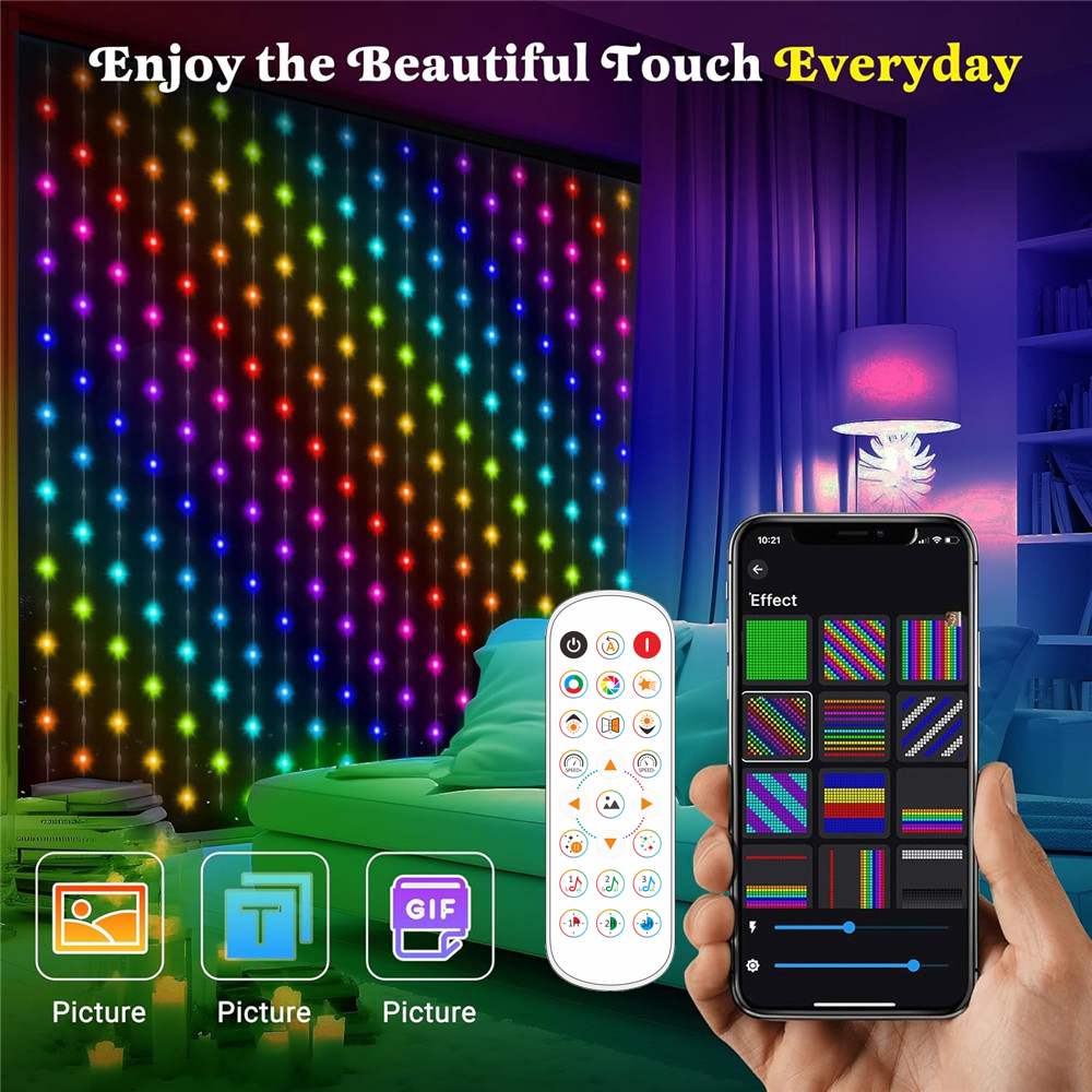 1/2PCS 400LED Curtain Lights L - String Curtain Light avis et prix