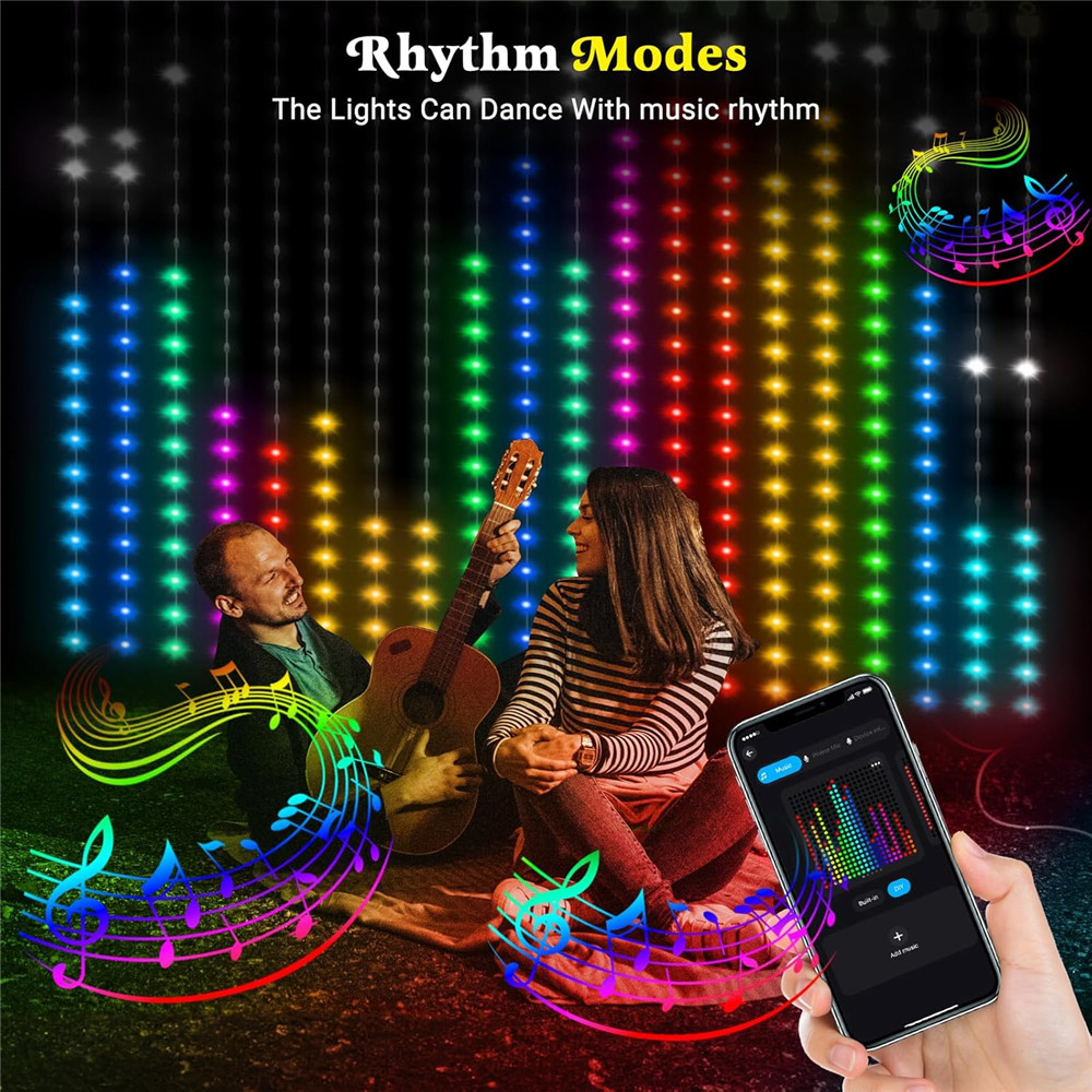 1/2PCS 400LED Curtain Lights L - String Curtain Light avis et prix