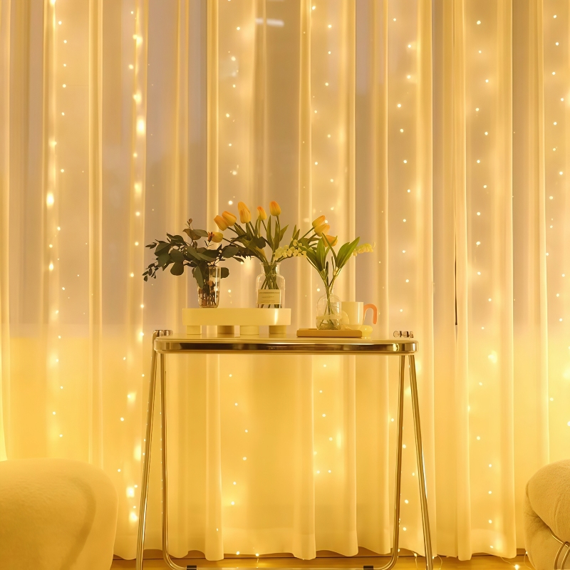 300/600 LED Battery-Operated F - String Curtain Light avis et prix