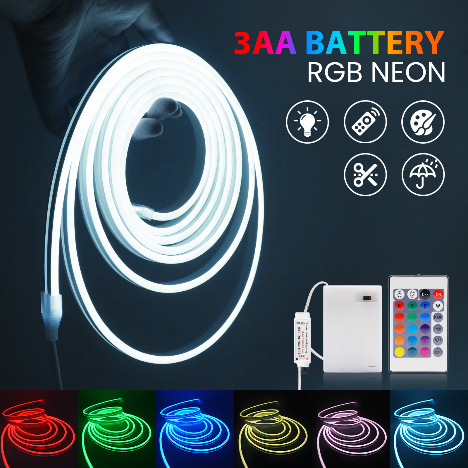 3AA Battery Box RGB Neon LED S - Home Decor App Free avis et prix
