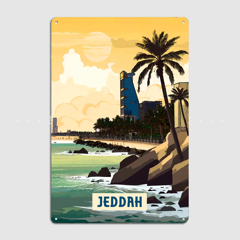 Jeddah Scenery City Travel Pos - Home Decor Jeddah avis et prix