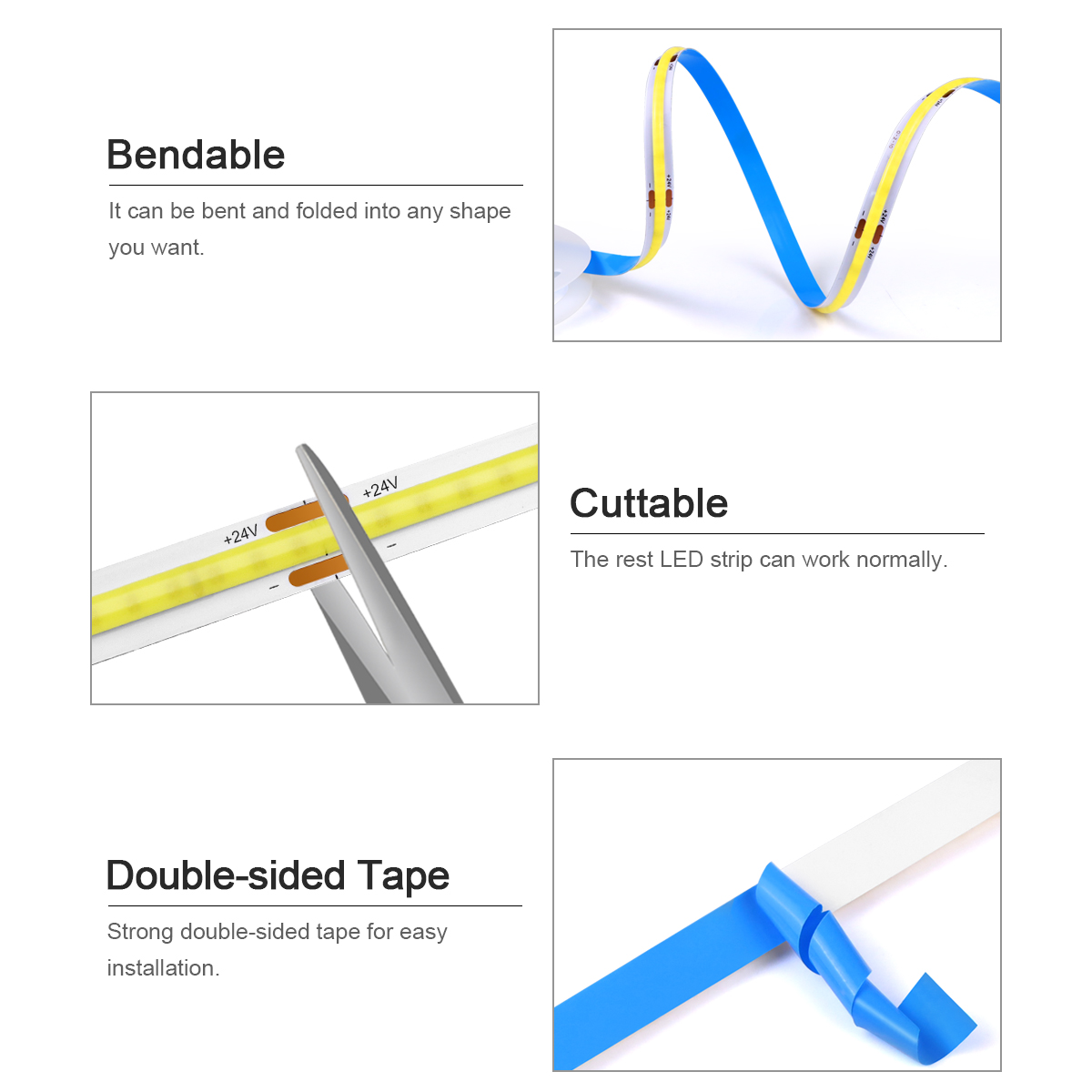 3M 5M 10M 24V COB LED Strip Li - Home Decor App Free avis et prix