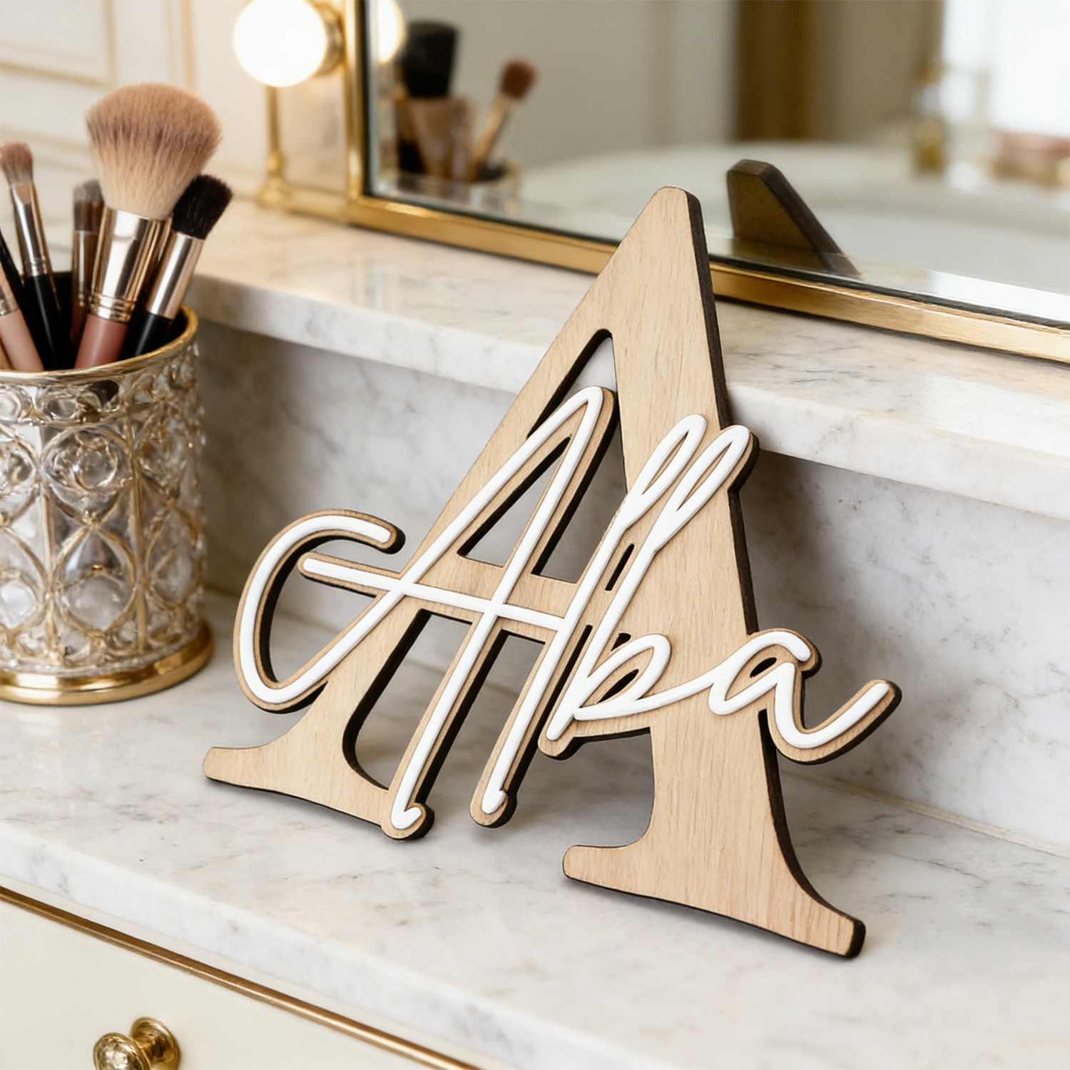 1pc Double-layer Wooden Name D - Home Decor Inspo avis et prix