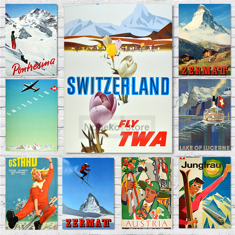 Switzerland Vintage Travel Pos - Home Decor Zurich avis et prix