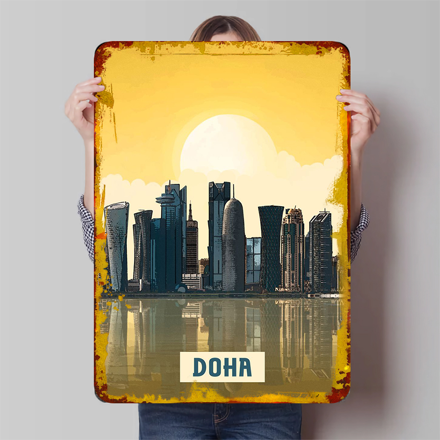 Doha Skyline Metal Wall Art Qa - Home Decor Qatar avis et prix