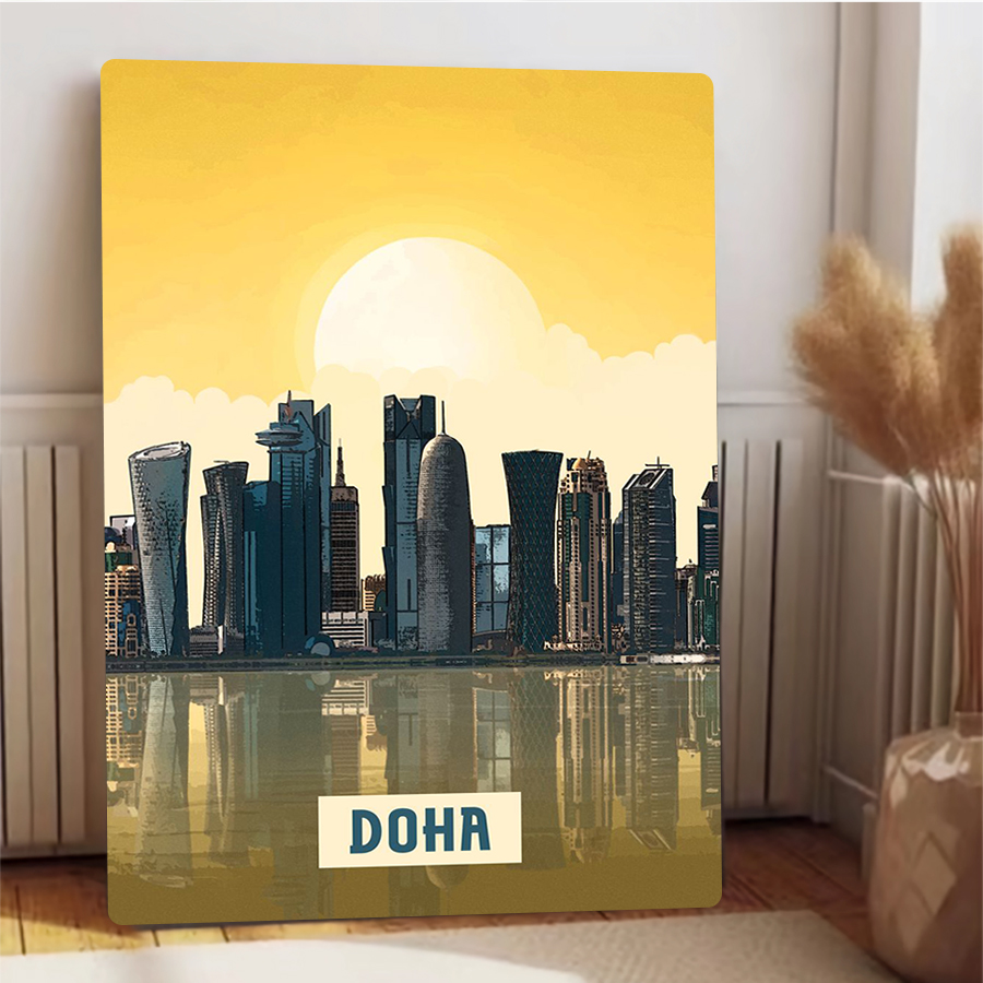 Doha Skyline Metal Wall Art Qa - Home Decor Qatar avis et prix