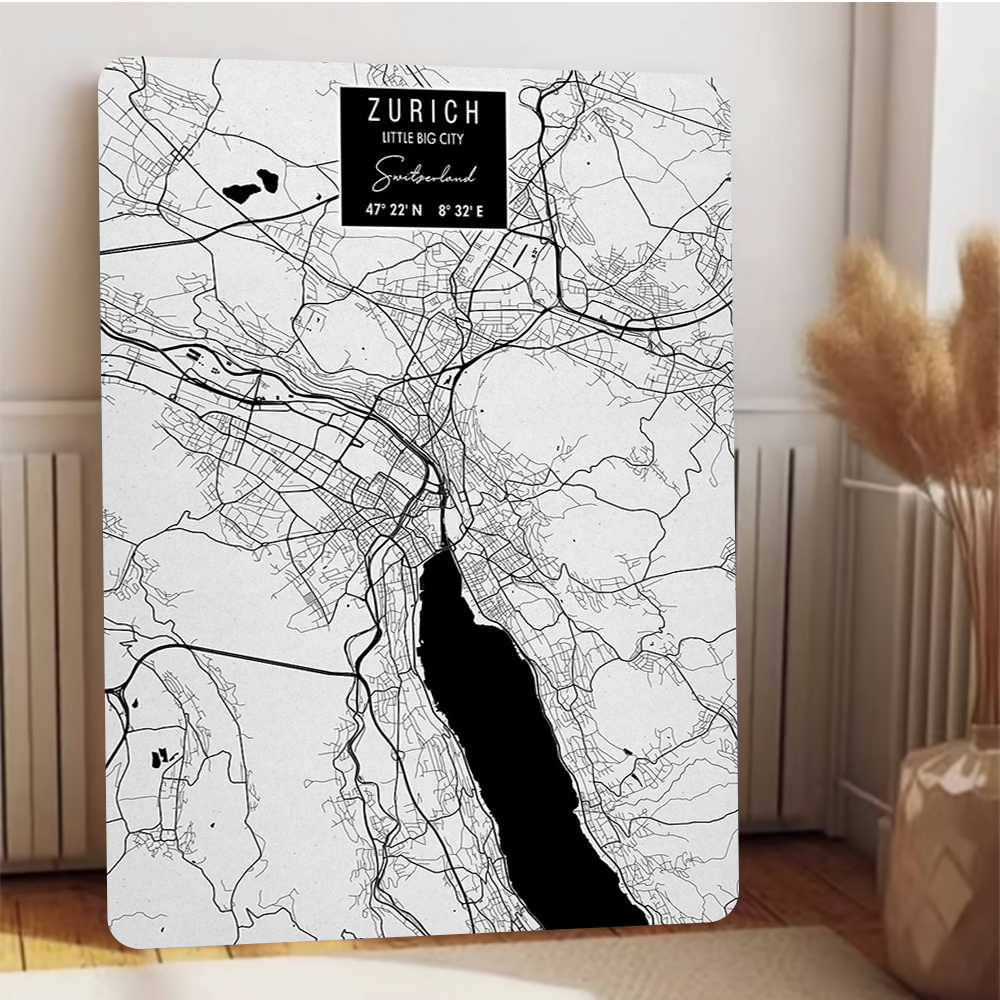 Zurich City Map Metal Wall Art - Home Decor Zurich avis et prix