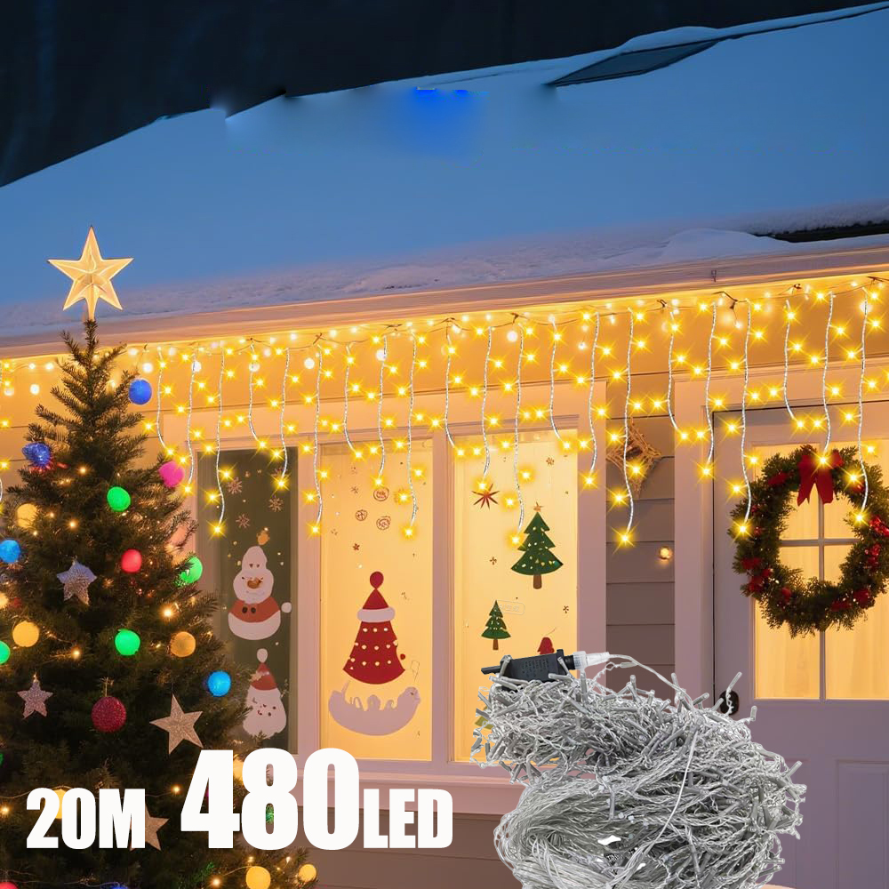 20M 480LED Icicle Curtain Stri - String Curtain Light avis et prix