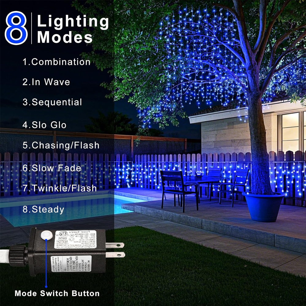 20M 480LED Icicle Curtain Stri - String Curtain Light avis et prix