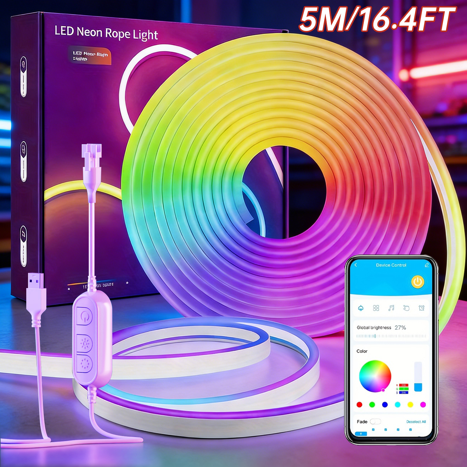 5M RGB Color Changing Neon Lig - Home Decor App Free avis et prix