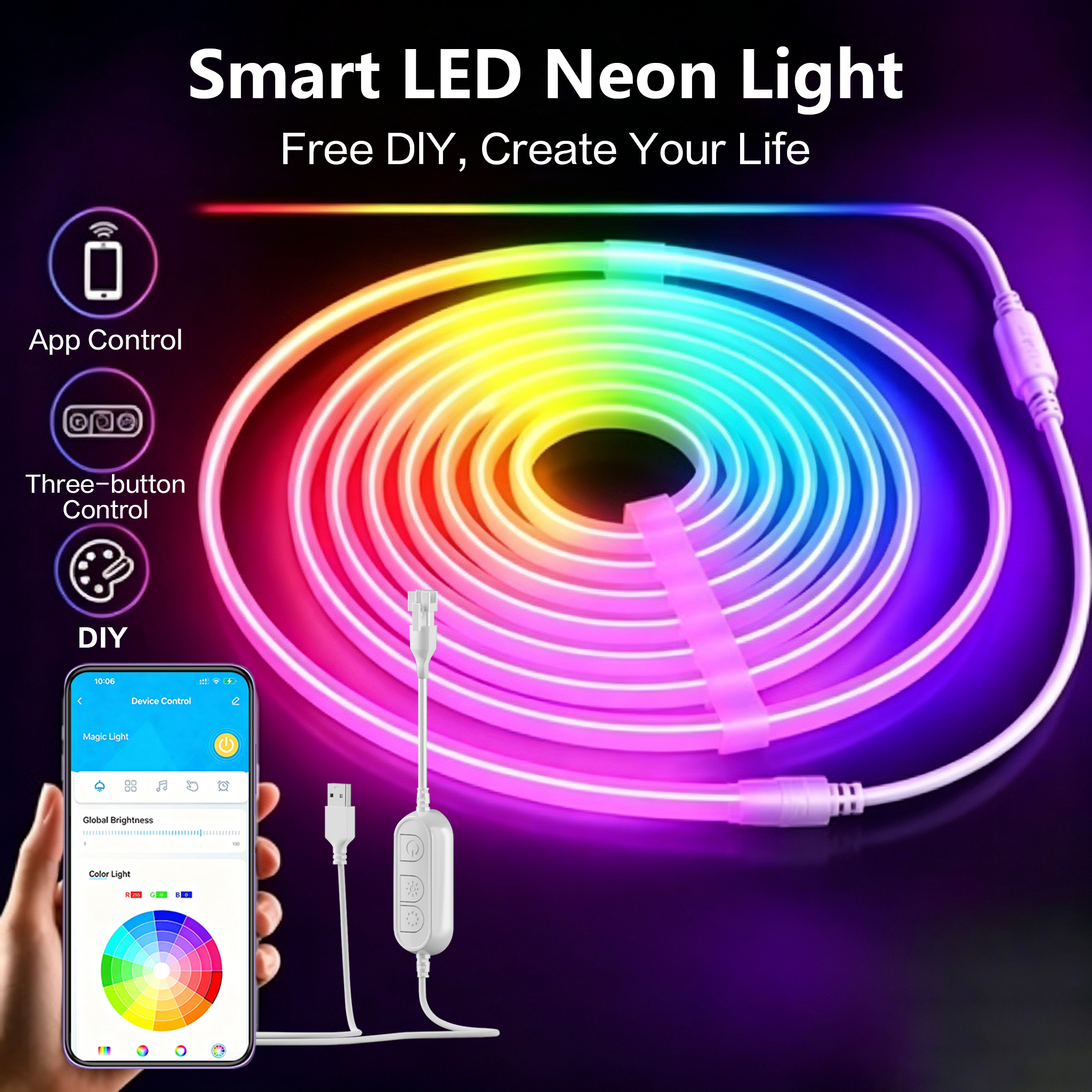 5M RGB Color Changing Neon Lig - Home Decor App Free avis et prix