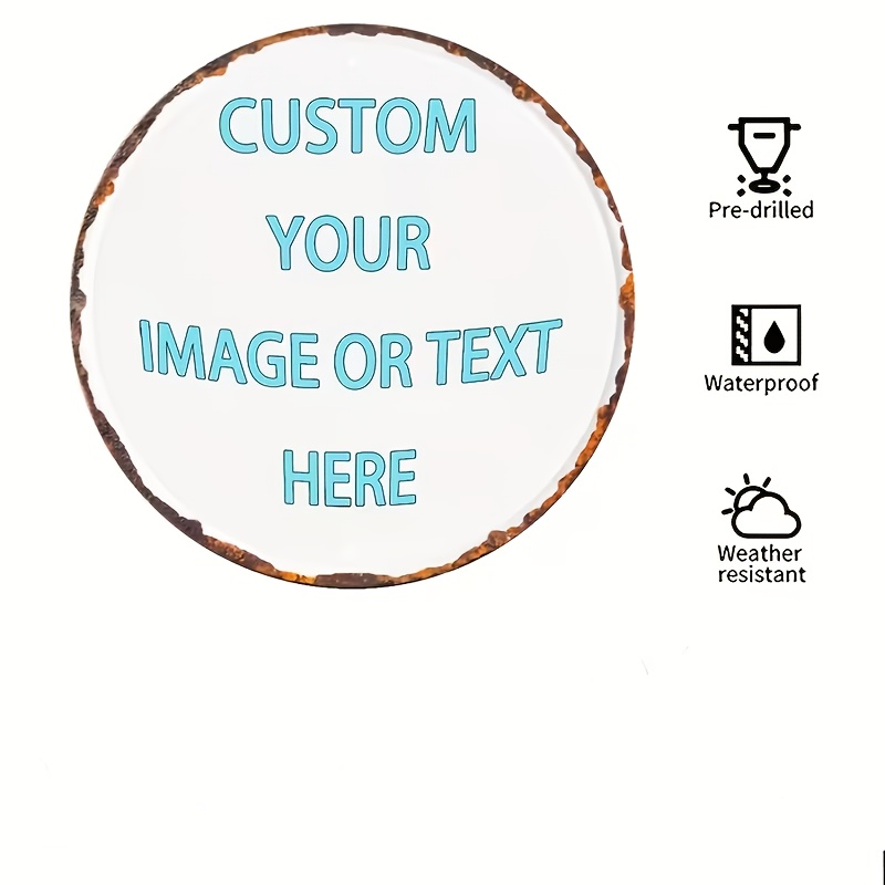 Custom Round Metal Tin Sign, P - Home Decor Free Images avis et prix